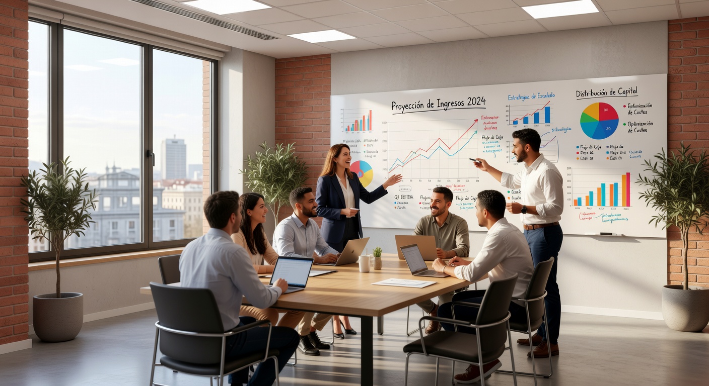 Equipo discutiendo finanzas
